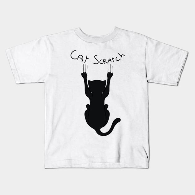 Cat Scratch. Black. Kids T-Shirt by Abrek Art